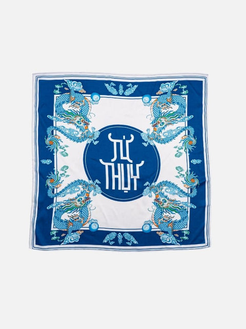 Khăn Lụa Tứ Linh Họa Tiết Rồng 55x55 cm Khăn Lụa Tứ Linh Họa Tiết Rồng 55x55 cm