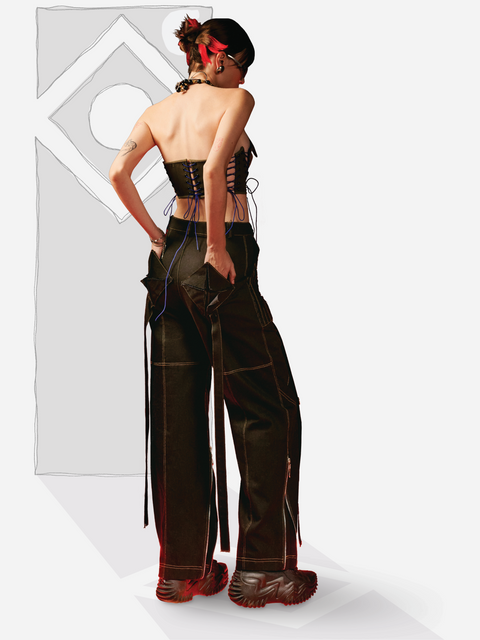 Áo Corset Dây Thắt Origami Áo Corset Dây Thắt Origami