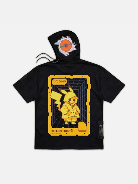 Áo Hoodie Tay Ngắn Pikachu Fanart Phản Quang AR Áo Hoodie Tay Ngắn Pikachu Fanart Phản Quang AR