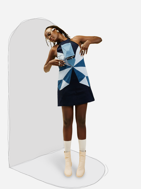 Váy Denim Butterfly Origami Váy Denim Butterfly Origami