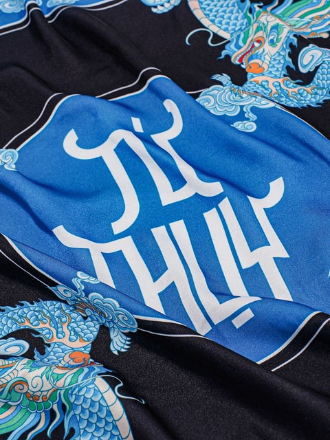 Khăn Lụa Tứ Linh Họa Tiết Rồng 55x55 cm Khăn Lụa Tứ Linh Họa Tiết Rồng 55x55 cm