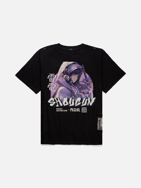 Áo Thun Oversize AR Raiden Shogun In Phản Quang Áo Thun Oversize AR Raiden Shogun In Phản Quang