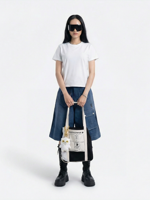 Túi Tote Techwear Vải Thun Tái Chế Handmade Manga Túi Tote Techwear Vải Thun Tái Chế Handmade Manga