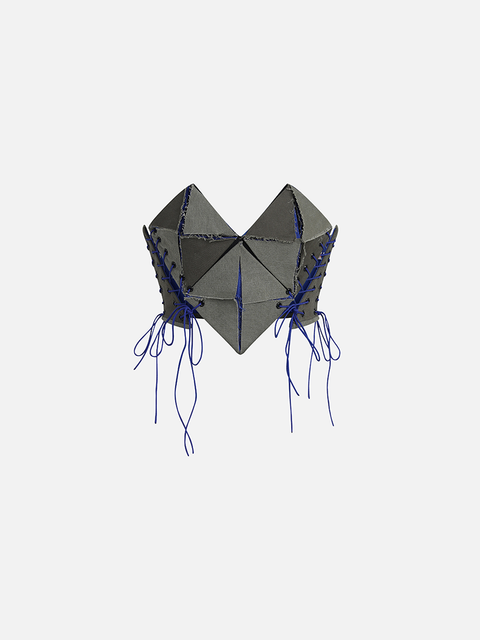 Áo Corset Dây Thắt Origami Kaki Áo Corset Dây Thắt Origami Kaki