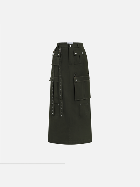 Chân Váy Dài The Pocket Kaki Chân Váy Dài The Pocket Kaki