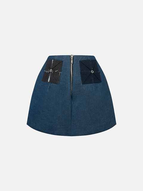 Chân Váy Hoa Origami Denim Chân Váy Hoa Origami Denim