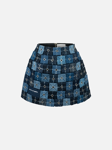 Chân Váy Hoa Origami Denim Chân Váy Hoa Origami Denim