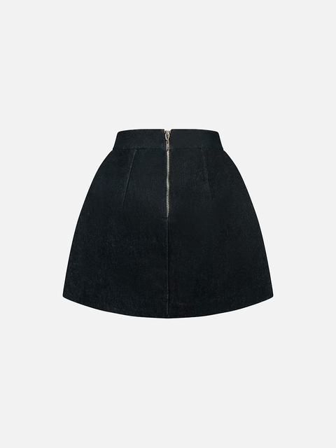 Chân Váy Mini 3D Túi Hộp Denim Chân Váy Mini 3D Túi Hộp Denim