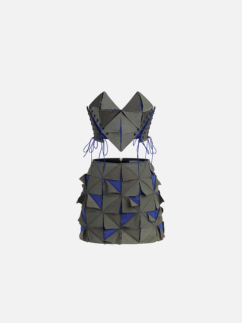 Chân Váy Ôm The Patchwork Kaki Chân Váy Ôm The Patchwork Kaki