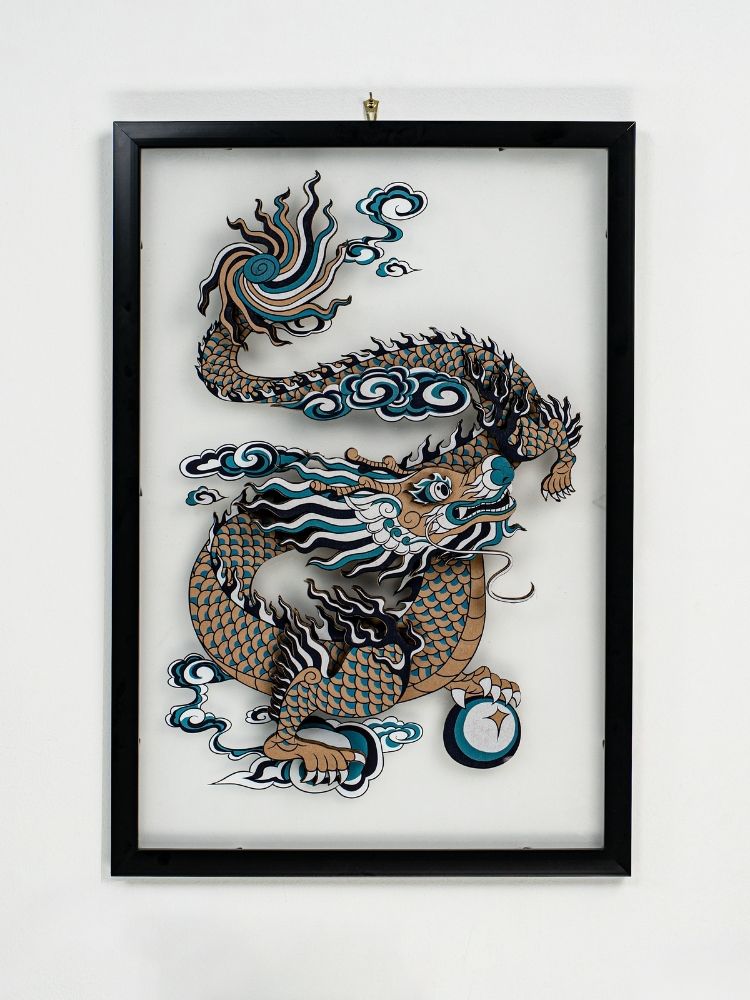 Tranh Việt Nghệ Thuật Treo Tường – Cardboard in UV, Khung Gỗ Thủ Công (40x60cm)