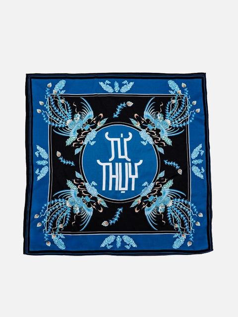 Khăn Lụa Tứ Linh Họa Tiết Phụng 55x55 cm
