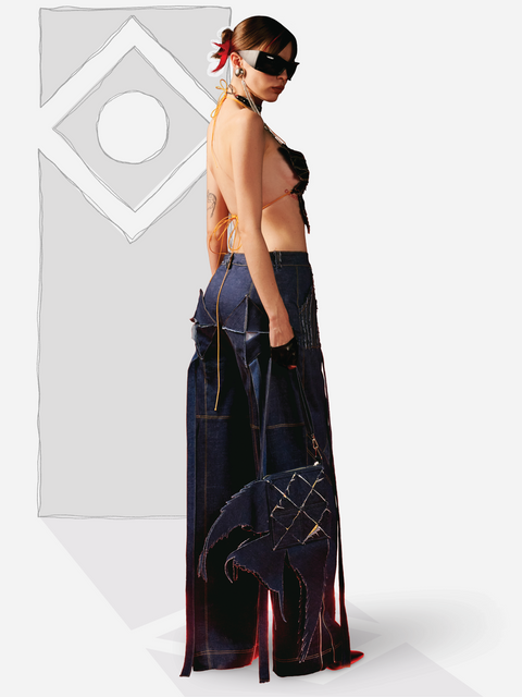 Quần Zipper Gạch Bông Gió