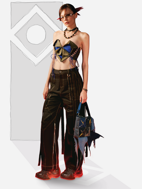 Áo Corset Dây Thắt Origami