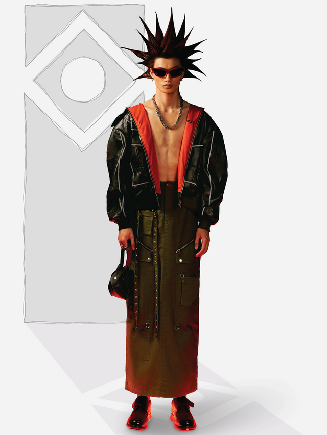 Male Double Sided Bomber With Helmet