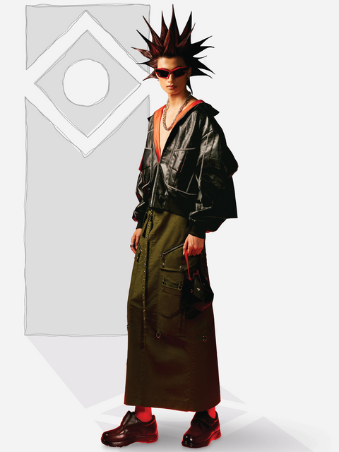 Chân Váy Dài Túi Hộp Zipper