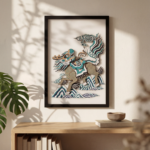 Tranh Việt Nghệ Thuật Treo Tường – Cardboard in UV, Khung Gỗ Thủ Công (40x60cm)