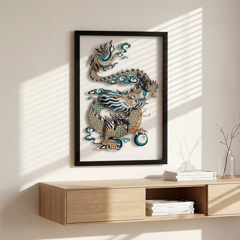 Tranh Việt Nghệ Thuật Treo Tường – Cardboard in UV, Khung Gỗ Thủ Công (40x60cm)