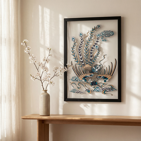 Tranh Việt Nghệ Thuật Treo Tường – Cardboard in UV, Khung Gỗ Thủ Công (40x60cm)