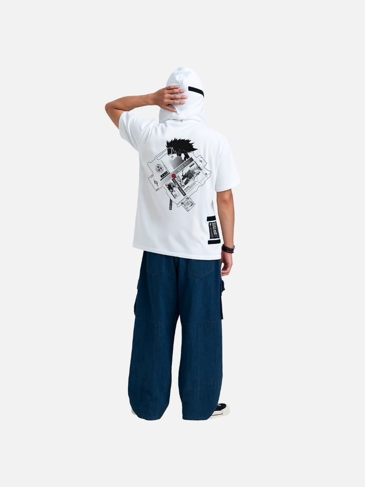 Kakashi Fanart AR Reflective Oversize Short Sleeve Hoodie