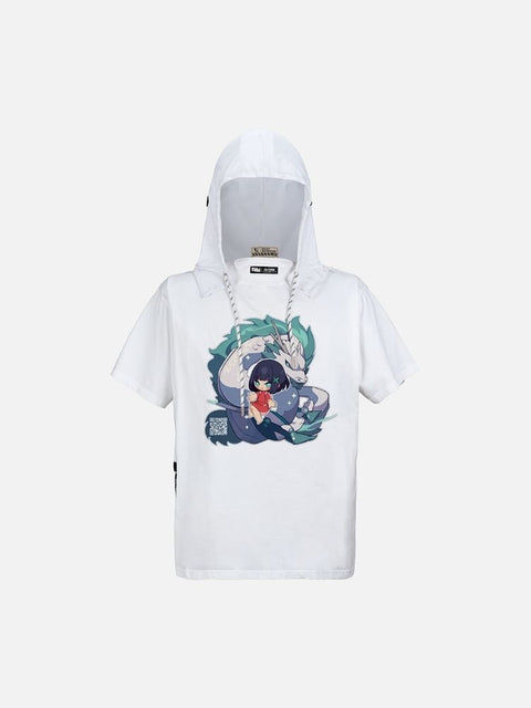 Áo Hoodie Tay Ngắn Oversize Spirited Away Fanart