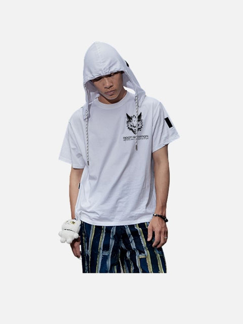 Áo Thun Hoodie Ngắn Tay Thực Tế Ảo Phản Quang Oversize Kyuubi Naruto Fanart