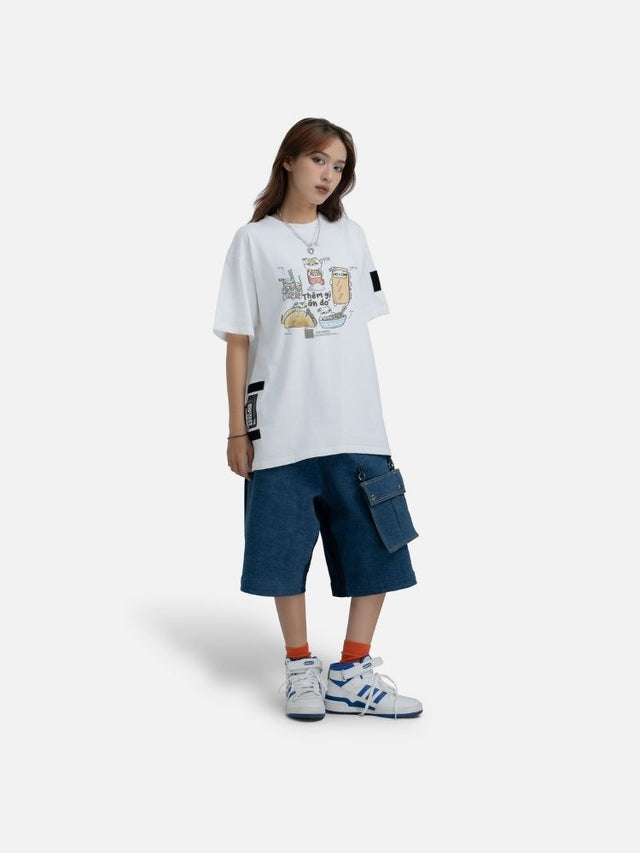 Áo Thun Oversize AR - Mèo Ăn Gì?