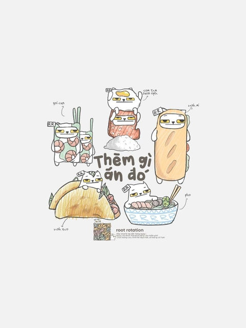 Áo Thun Oversize AR - Mèo Ăn Gì?