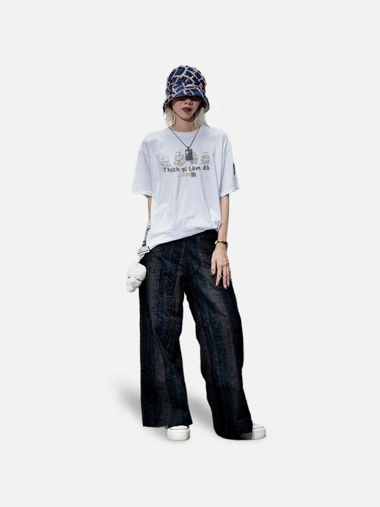 Áo Thun Oversize AR - Mèo Làm Gì?