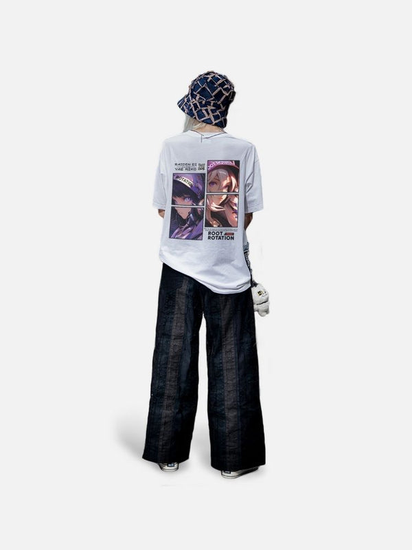 Áo Thun Oversize AR Raiden x Yae Fanart In Phản Quang