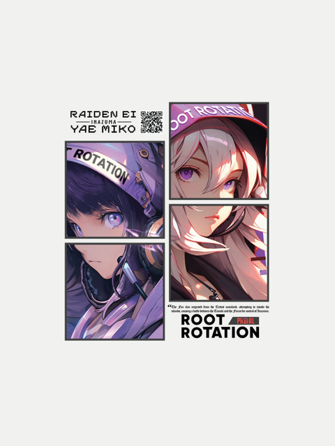 Áo Thun Oversize AR Raiden x Yae Fanart In Phản Quang