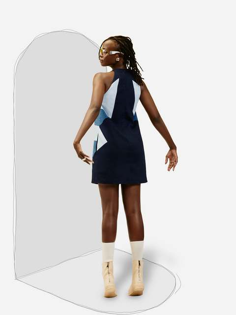 Váy Denim Butterfly Origami