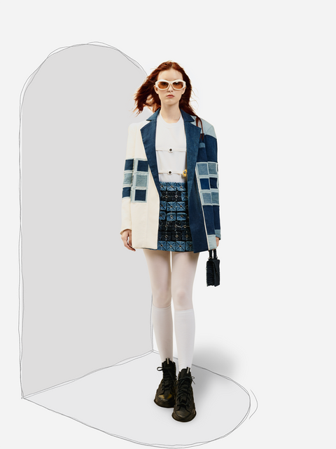 Blazer Họa Tiết Ô Vuông