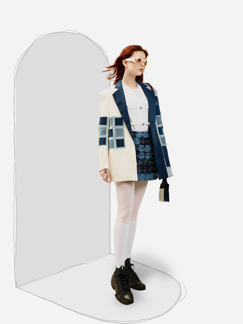 Blazer Họa Tiết Ô Vuông