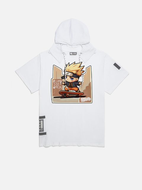 Áo Hoodie Tay Ngắn Naruto Chibi Fanart