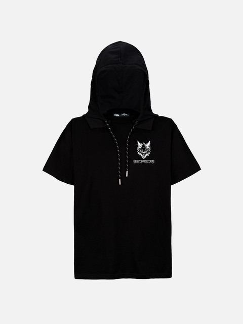 Áo Thun Hoodie Ngắn Tay Thực Tế Ảo Phản Quang Oversize Kyuubi Naruto Fanart