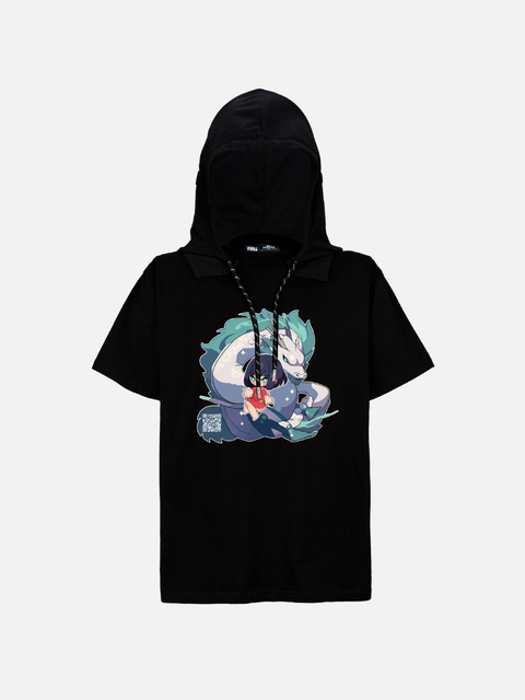 Áo Hoodie Tay Ngắn Oversize Spirited Away Fanart