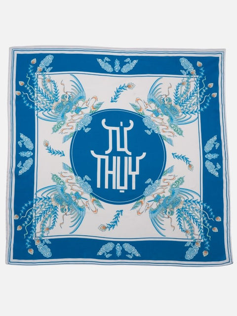 Khăn Lụa Tứ Linh Họa Tiết Phụng 55x55 cm