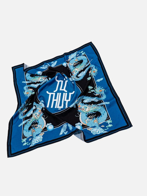 Khăn Lụa Tứ Linh Họa Tiết Rồng 55x55 cm