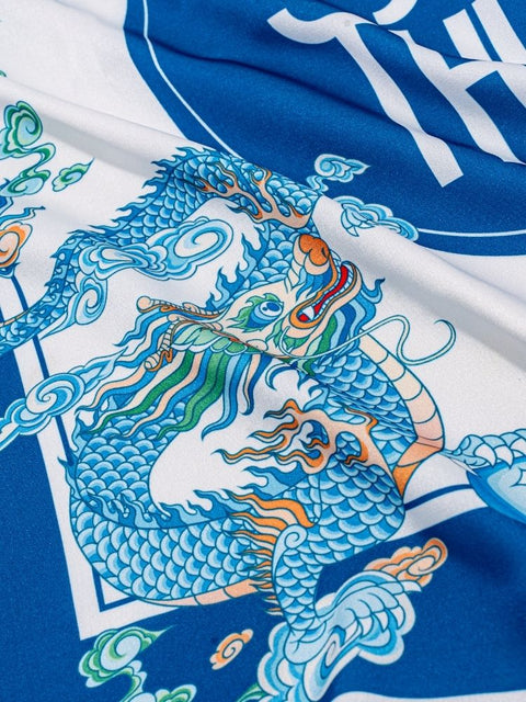 Khăn Lụa Tứ Linh Họa Tiết Rồng 55x55 cm