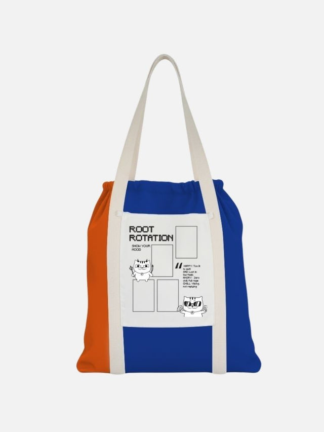 Recycled Cotton Fabric Techwear Tote Bag Handmade Meme Ruto Kaiten
