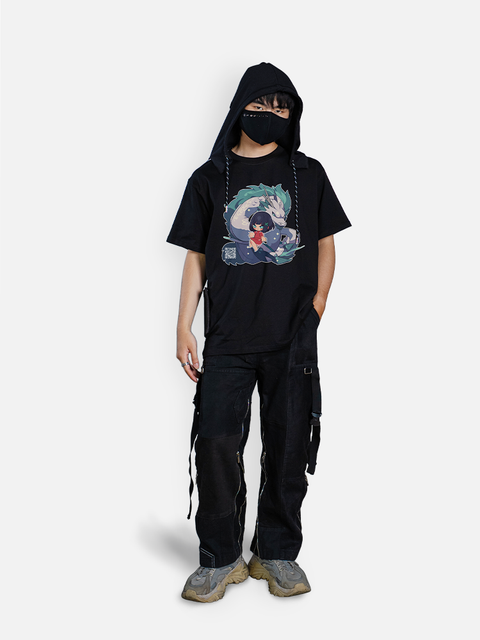 Áo Hoodie Tay Ngắn Spirited Away Fanart