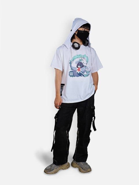 Áo Hoodie Tay Ngắn Spirited Away Fanart