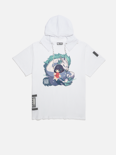 Áo Hoodie Tay Ngắn Spirited Away Fanart