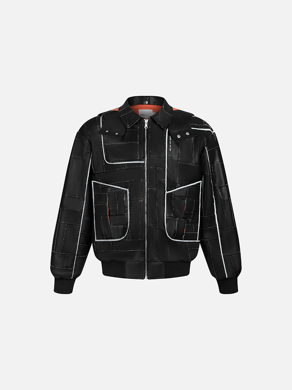 Bomber Nam Hai Mặt Có Mũ Da