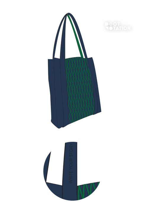 Túi tote denim The Stripes by Root Rotation, , accessories, bags, denim, earth, stripes, tote bag