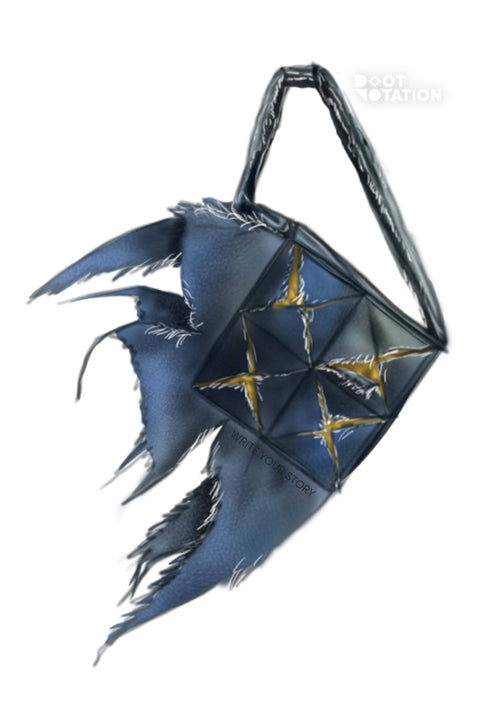 Túi xách denim The Fish by Root Rotation, , accessories, bags, denim, fire, fish, handbag, origami, origami style