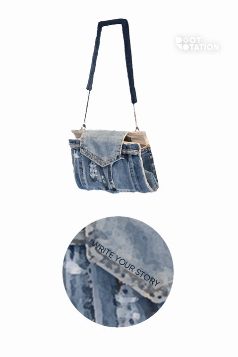 Túi xách denim Evita Bag by Root Rotation, , accessories, bags, handbag, hourglass bag, water